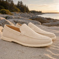 Men's Beige Loafers - Solange Slip-On Moc Toe Casual, outdoor view